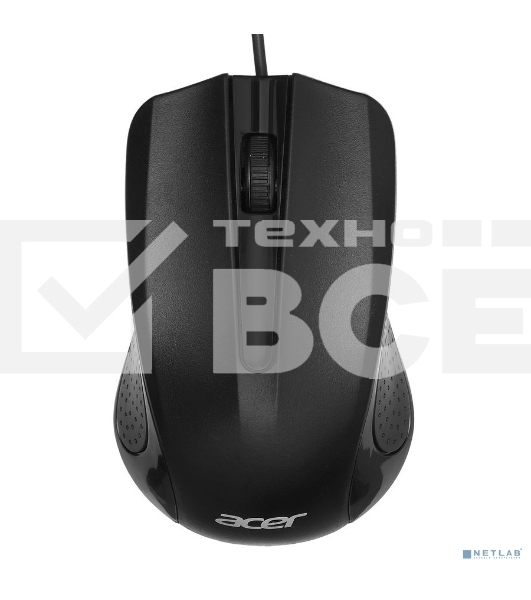 Мышь проводная Acer OMW010 черный, 1200 dpi, USB, кнопки - 3