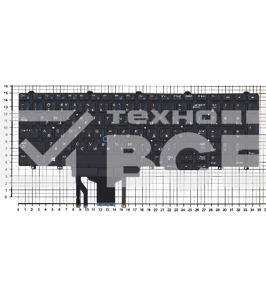 Клавиатура для ноутбука Dell Latitude E5550 E5570 черная без рамки с подсветкой (гор. Enter)