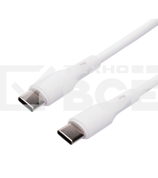 Кабель USB2.0 Cablexpert CC-USB2S-CMCM-1M-W Type-C/Type-C, 3А, 65Вт, PD/QC3.0, силиконовый, 24AWG, медь, 1м, белый, пакет