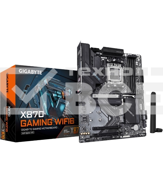 Материнская плата GIGABYTE X870 GAMING WIFI6, AM5, AMD X870, 4xDDR5, 4xSATA, 3xM.2, 1xPCI-E 5.0 x16, 2xPCI-E 3.0 x1, 1xHDMI, 2xUSB Type-C, 1x2.5Gb LAN, 1xUSB-A 3.2 Gen 2, 3xUSB-A 3.2 Gen 1, 4xUSB 2.0, 3x3.5 мм, 7.1, ATX
