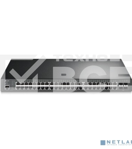 Коммутатор 48-port Gigabit PoE+ L2+ switch, 48 802.3af/at PoE+ ports, 4 Gb SFP slots, 1 RJ-45 + 1Micro-USB console ports, 348W PoE budget