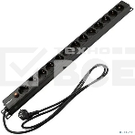 Блок распределения питания Rexant для 19' шкафов, вертикальный, 13 розеток СЕЕ 7/4, 16A, фильтр, без выкл, алюм корп, шнур 2м, вилка СЕЕ 7/7, фото8