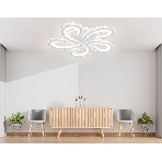 Потолочный светодиодный светильник Ambrella light FA1703/5 WH/CH белый/хром 149W 3000K-6400K 540*540*90 (ПДУ РАДИО 2.4G), фото 1
