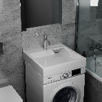 Комплект BAU 4 в 1: раковина над стиральной машиной BAU Stil 60х60 литьевой мрамор, кронштейны, сифон и смеситель Dream, нержавеющая сталь, фото8