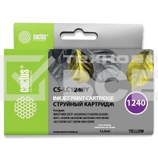 Картридж струйный Cactus CS-LC1240Y желтый (12 мл) для Brother MFC-J6510/6910DW