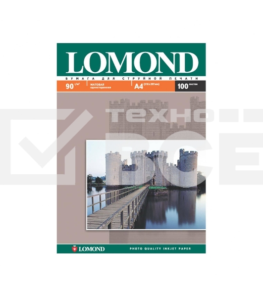 Фотобумага LOMOND Односторонняя Матовая A4/90/100л.