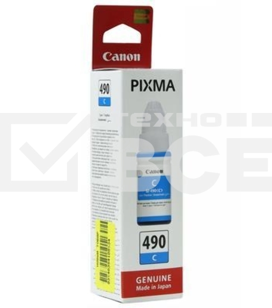 Чернила Canon GI-490C 0664C001 голубой (70 мл) для Canon Pixma G1400/2400/3400