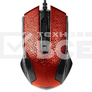 Мышь проводная Qumo Office M14 красный, 1000 dpi, USB, кнопки - 3