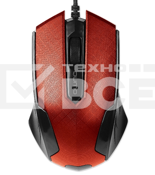 Мышь проводная Qumo Office M14 красный, 1000 dpi, USB, кнопки - 3