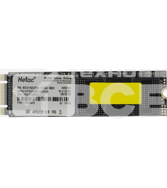 Накопитель SSD Netac N535N, 128GB, M.2 2280, SATA-III, R/W 510/440
