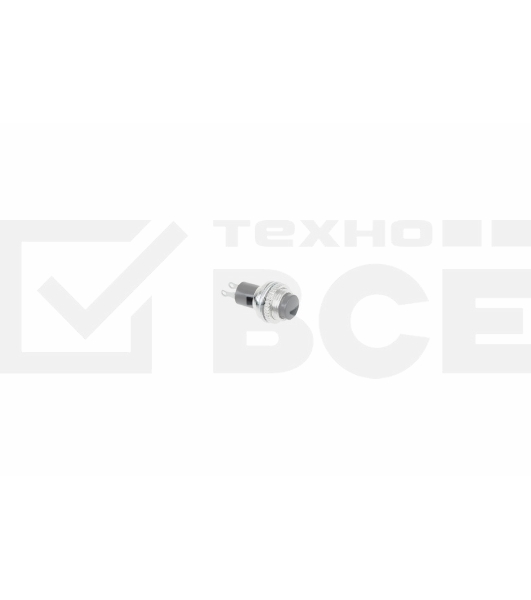 Выключатель-кнопка металл 220V 2А (2с) (ON)-OFF Ø10.2 черная Mini Rexant