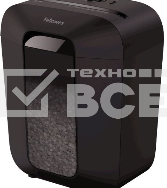 Шредер Fellowes PowerShred LX50 черный (секр.P-4)/перекрестный/9лист./17лтр./скрепки/скобы/пл.карты