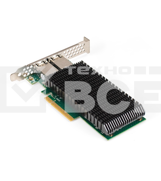 Сетевой адаптер ExeGate EXE-X540-T2 (PCI-E x8 v3.0, порты 2xRJ45 (медные), 10Gb/s (10/5/2.5/1Gb/s, 100Mb/s), Server NIC Intel Chipset X540-AT2)