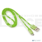 Кабель USB 2.0 Cablexpert CC-S-mUSB01Gn-1M, AM/microB, серия Silver, длина 1м, зеленый, блистер , фото2