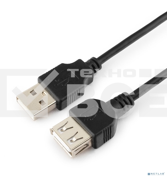 Кабель-удлинитель USB2.0 Cablexpert CC-USB2-AMAF-6B-N, AM/AF, медь, серия Pro, 1.8м, черн, пакет