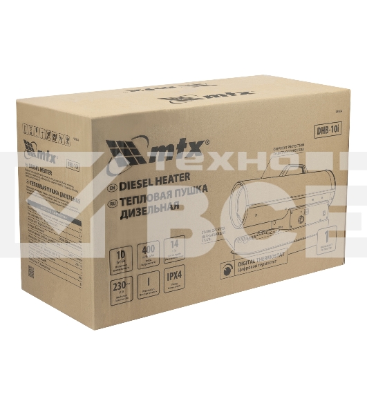 Дизельная тепловая пушка MTX DHB-10i, 10 кВт, 400 м3/ч, прямой нагрев, термостат