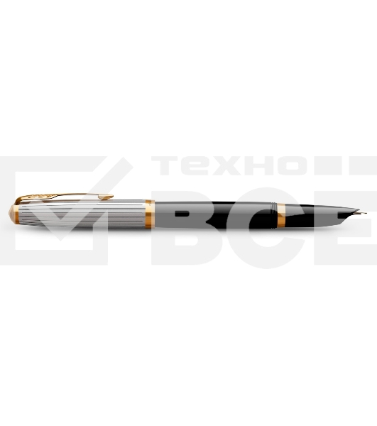 Ручка перьевая Parker 51 Premium (CW2169030) Black St.Steel GT F сталь нержавеющая подар.кор.