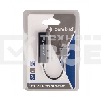 Сетевой адаптер Ethernet Gembird NIC-U10, Type-C USB 2.0 - Fast Ethernet adapter, пластик, черный, RTL8152, фото 1