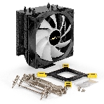 Кулер для процессора ExeGate Dark Magic EXX400V3-PWM.RGB (Al+Cu, черное покрытие, 4 тепл.трубки, LGA1150/1151/1155/1156/1200/1700/1851/AM2/AM2+/AM3/AM3+/AM4/AM5/FM1/FM2/754/939/940, TDP 140W, Fan 120mm, PWM, 800-1800RPM, Hydro bearing, 4pin, 11-24db, 500г брутто, RGB подсветка, с термопастой, на винтах, RTL), фото9