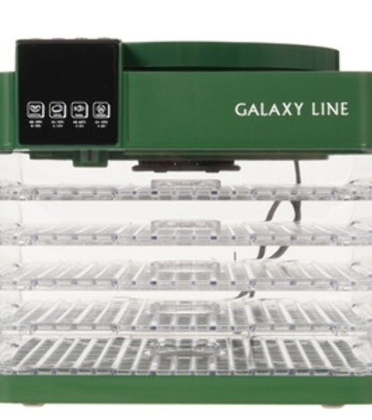 Сушилка для овощей и фруктов Galaxy Line GL 2630, зеленый, с электронным управлением, 450 Вт