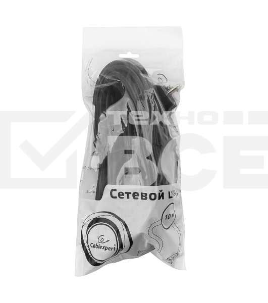 Кабель питания Cablexpert PC-186-1-10M, 10м, Schuko- C13, 3x1кв.мм, черный, с заземлением, пакет