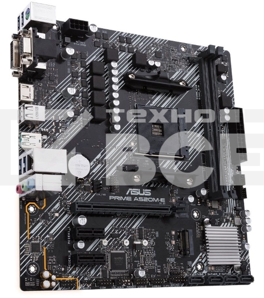 Материнская плата ASUS PRIME A520M-E, AM4, AMD A520, 2xDDR4, 4xSATA, 1xM.2, 1xPCI-E 3.0 x16, 2xUSB-A 3.2 Gen 1, 1xUSB 3.2 Gen 2, 1xDVI-D, 1xHDMI, 1xVGA, 1x 1Gb LAN, 3x3.5 мм, 7.1, Micro-ATX