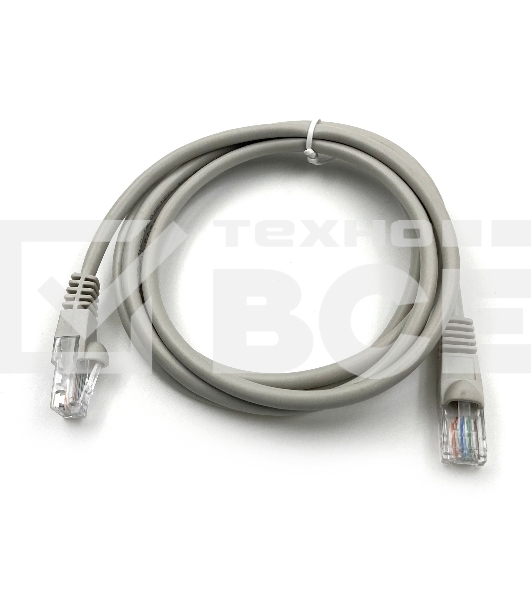 Патч-корд Buro cat5E 1.5м серый RJ-45 (m)-RJ-45 (m)