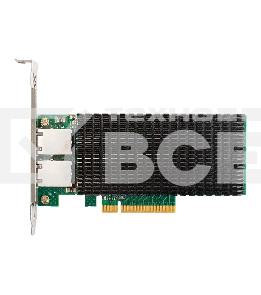 Сетевой адаптер ExeGate EXE-X540-T2 (PCI-E x8 v3.0, порты 2xRJ45 (медные), 10Gb/s (10/5/2.5/1Gb/s, 100Mb/s), Server NIC Intel Chipset X540-AT2)