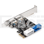 Контроллер ExeGate EXE-342 (PCI-E x1 v2.0, 2*USB3.0 ext.+ 1*19pin int. (внутренние коннекторы для подключения 2*USB3.0 портов на корпусе), разъем доп.питания, VIA Labs Chipset VL805), фото4