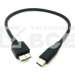 Кабель Type-C на Micro USB Type B кабель 25см черный, фото 1