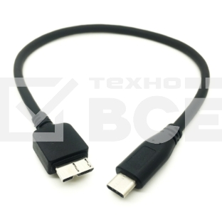 Кабель Type-C на Micro USB Type B кабель 25см черный