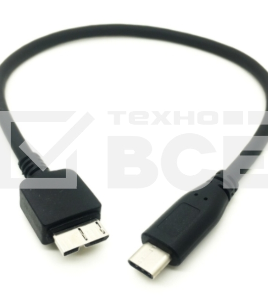 Кабель Type-C на Micro USB Type B кабель 25см черный