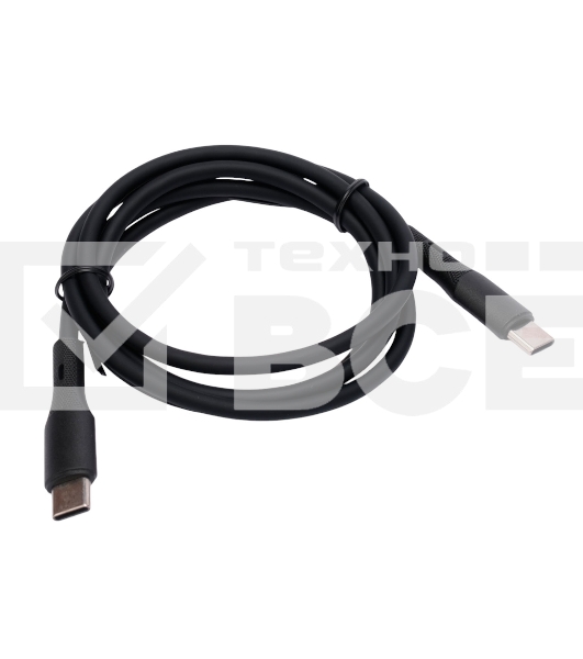 Кабель USB2.0 Cablexpert CC-USB2S-CMCM-1M-BK Type-C/Type-C, 3А, 65Вт, PD/QC3.0, силиконовый, 24 AWG, медь, 1м, черный, пакет