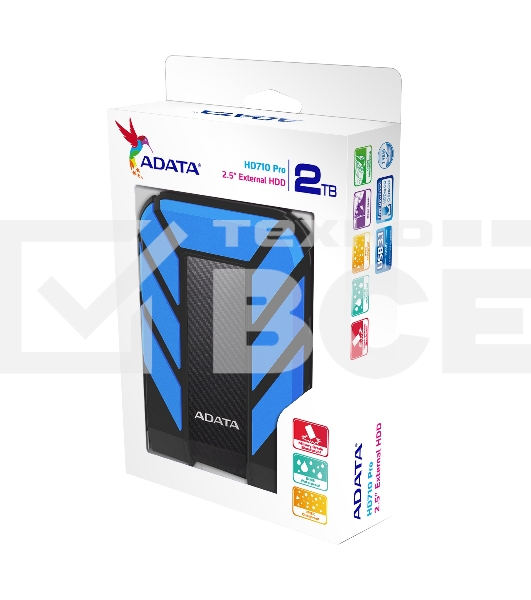 Внешний жесткий диск AData USB 3.0 2Tb AHD710-2TU3-CBL HD710 DashDrive Durable 2.5