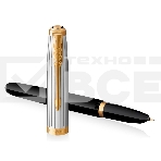 Ручка перьевая Parker 51 Premium (CW2169030) Black St.Steel GT F сталь нержавеющая подар.кор., фото5
