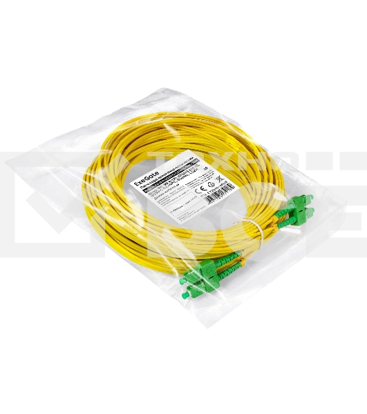 Патч-корд волоконно-оптический ExeGate FC-D-9-SC/APC-SC/APC-20M-LSZH (Шнур ВО SM 9/125 (OS2/G.652.D), SC/APC-SC/APC, Duplex, LSZH, 20м)