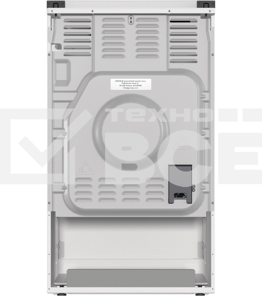 Комбинированная плита Gorenje GK5A12WG, полезный объем 68 л, очистка паром AquaClean, сводчатая форма духовки, механическое управление, электроподжиг, цвет белый