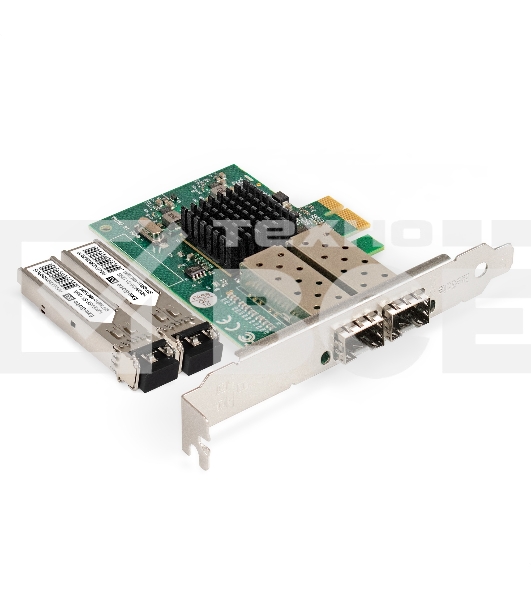 Комплект: Сетевой адаптер SFP ExeGate EXE-82576-F2 + 2xТрансивер Multi-Mode до 550м ExeGate EXT-1G-MM850-LC2-550M (EX296229RUS: PCI-E x1 v2.0, порты 2x SFP (10/100/1000Mb/s), Gigabit Server NIC Intel Chipset 82576-F2 + 2xEX298329RUS: Tx:850/Rx:850 нм, до 