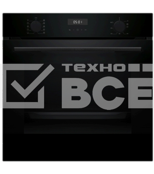 Духовой шкаф электрический Bosch HJA737BA0 Serie 4, 60 см, 76 л, черный, Auto Pilot 10, 3D Hotair,класс энергоэффективности А, 7 режимов, LCD-дисплей, галогенное освещение, самоочистка EcoClean,проволочные направляющие