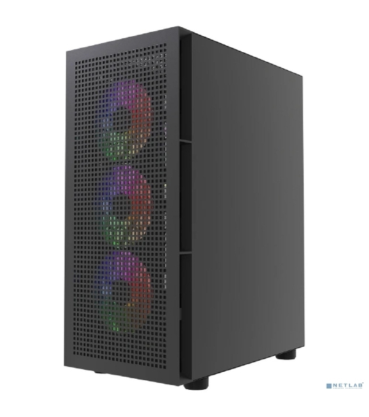 Компьютерный корпус Powercase Mistral EA17, Tempered Glass, 4x 120мм ARGb PWM Fan, черный, ATX (CMAEA17-A4)
