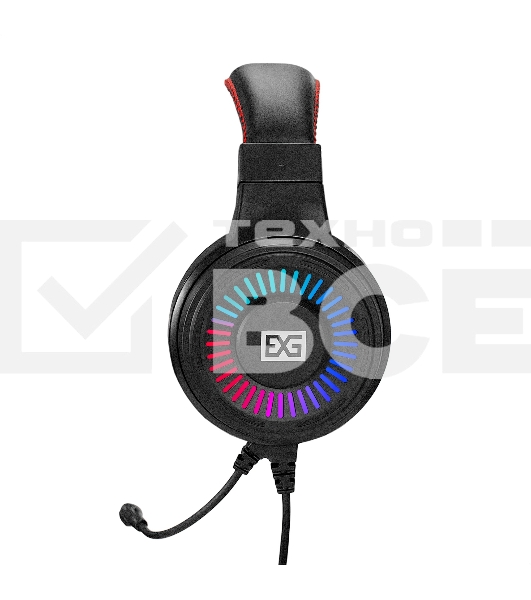 Гарнитура проводная полноразмерная игровая с микрофоном (гарнитура) ExeGate Gaming HS-520G (USB, 2x3.5мм, динамик 40мм, 20-20000Гц, длина кабеля 2.5м, регулировка громкости, RGb подсветка)
