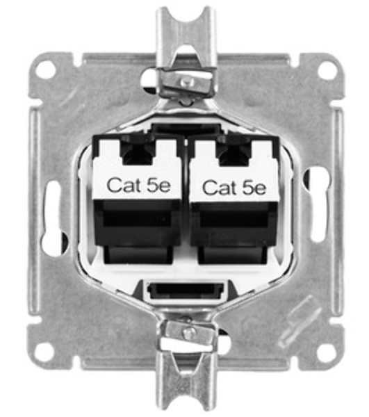 Розетка компьютерная двойная RJ45+RJ45, кат.5E, механизм ATN000785 Schneider Electric AtlasDesign Грифель