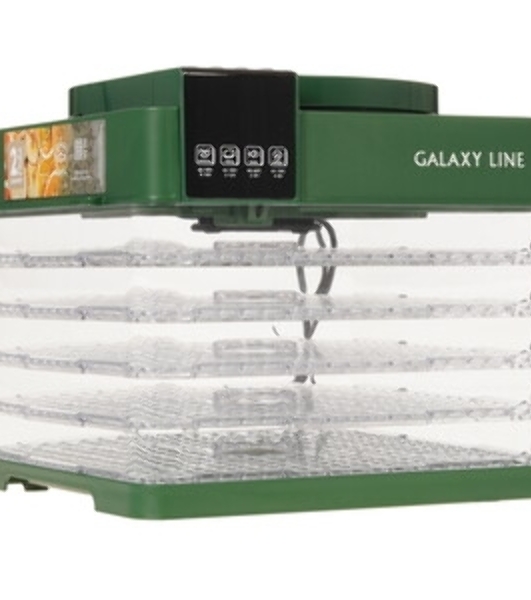 Сушилка для овощей и фруктов Galaxy Line GL 2630, зеленый, с электронным управлением, 450 Вт