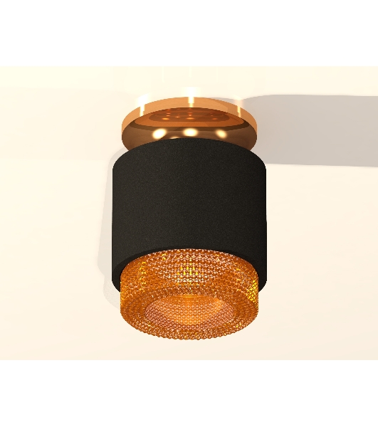 Светильник Ambrella Light XS7511122 SBK/PYG/CF черный песок/золото желтое полированное/кофе MR16 GU5.3 (N7929, C7511, N7195)
