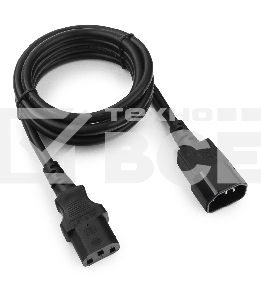 Кабель питания сист.блок-монитор Cablexpert PC-189-1-1.8M, 1.8м, C13-C14, 3x1кв.мм., черный, с заземлением