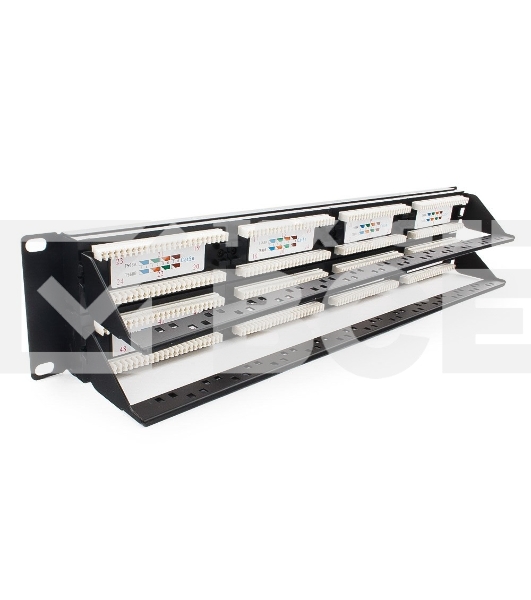 Монтажное оборудование Gembird Коммутационная панель Cablexpert с задним организатором, 48 портов категории 5E, размер 19''(NPP-C548CM-001)