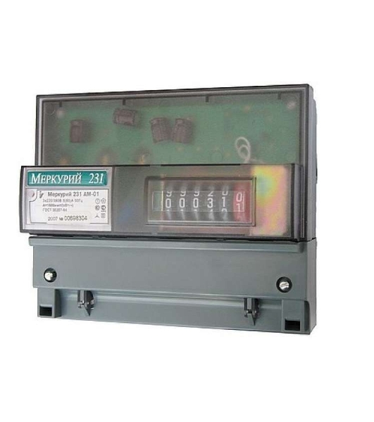 Счетчик 'Меркурий' 231 АМ-01 3ф 5-60А 1 класс точн.; 1 тариф.; имп. вых. мех. креп. DIN-рейка Инкотекс 32430