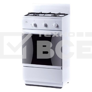 Плита комбинированная Flama CK 2202 W белый, конфорок 2 шт, духовка 30 л, 50 см x 85 см x 38 см