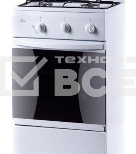 Плита комбинированная Flama CK 2202 W белый, конфорок 2 шт, духовка 30 л, 50 см x 85 см x 38 см