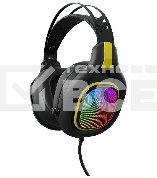 Наушники с микрофоном GMNG HS-L630G черный/желтый 2.2м мониторные оголовье (1533561)